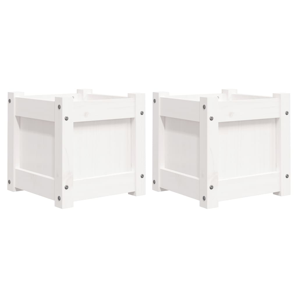 Vidaxl Planters 2 PC cm feste Pinien wäiss