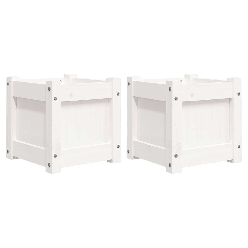 Vidaxx jardinières 2 pcs cm bois de pin massif blanc