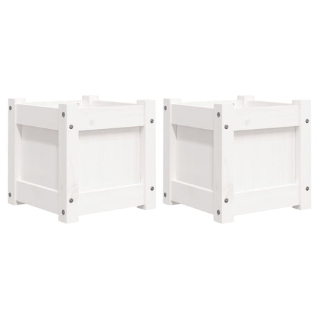 Vidaxx jardinières 2 pcs cm bois de pin massif blanc