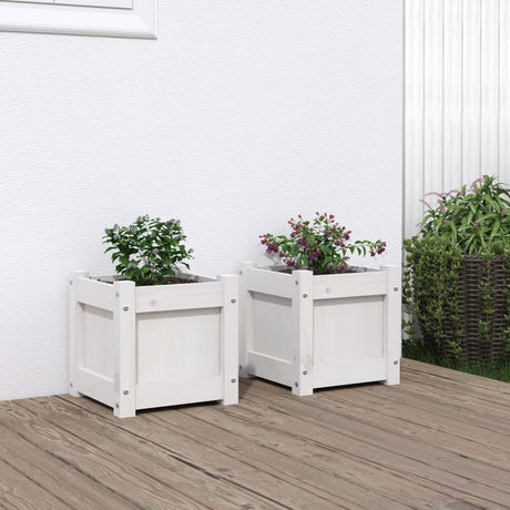 Vidaxx jardinières 2 pcs cm bois de pin massif blanc