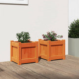 VidaXL jardinières 2 pcs cm bois de pin massif, marron lavé