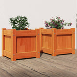 VidaXL jardinières 2 pcs cm bois de pin massif, marron lavé