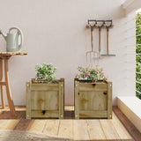 Jardinières Vidaxl 2 cm bois imprégné