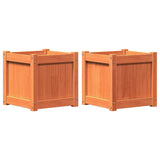 VidaXL jardinières 2 pcs cm bois de pin massif, marron lavé