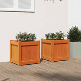 VidaXL jardinières 2 pcs cm bois de pin massif, marron lavé