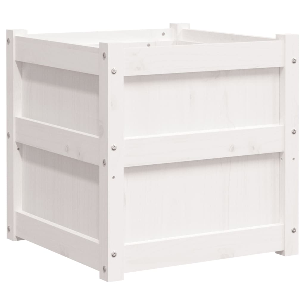 Vidaxx jardinière 50x50x50 cm bois de pin massif blanc