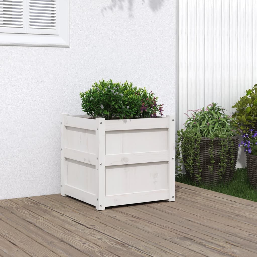 Vidaxx jardinière 50x50x50 cm bois de pin massif blanc