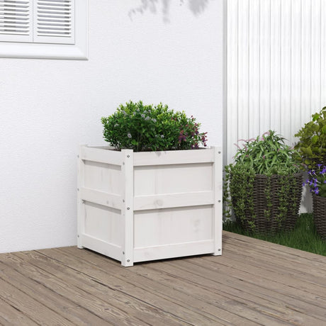 Vidaxx jardinière 50x50x50 cm bois de pin massif blanc
