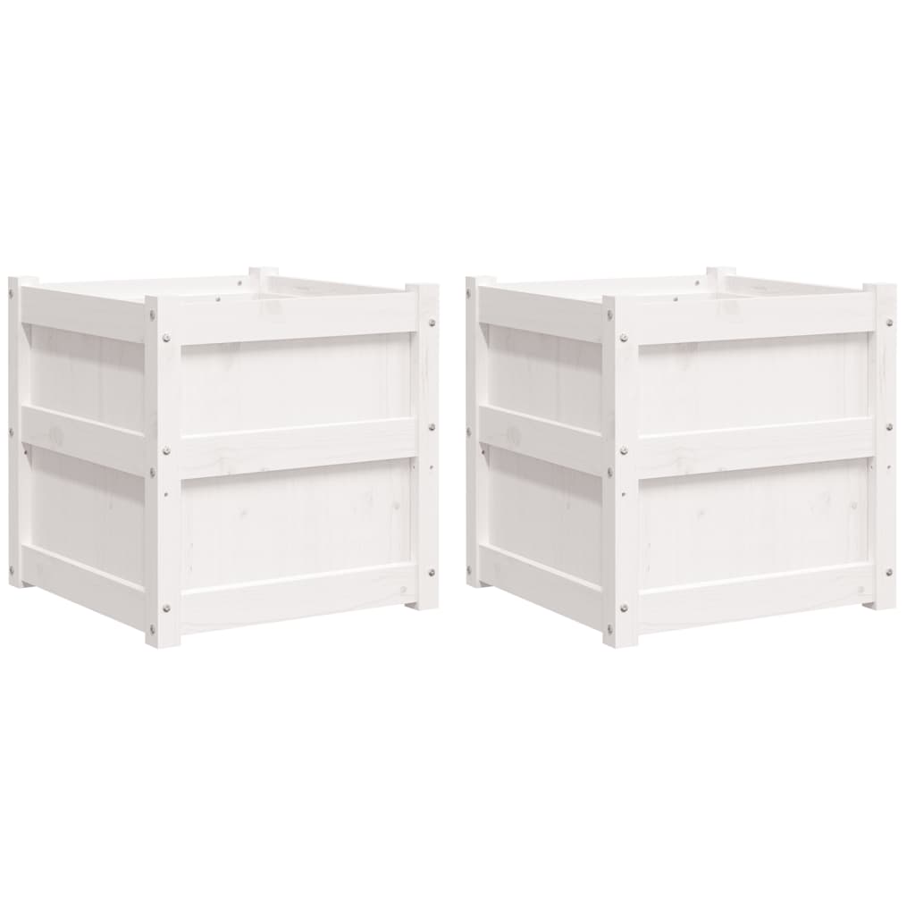 Vidaxx jardinières 2 pcs cm bois de pin massif blanc