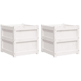 Vidaxx jardinières 2 pcs cm bois de pin massif blanc