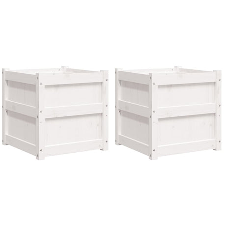 Vidaxx jardinières 2 pcs cm bois de pin massif blanc