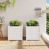 Vidaxx jardinières 2 pcs cm bois de pin massif blanc