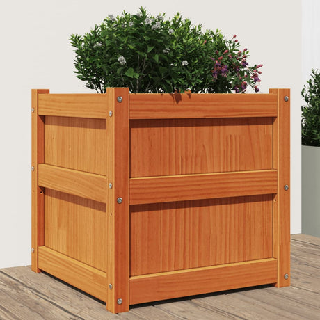 Vidaxx jardinière 50x50x50 cm bois de pin massif, marron lavé