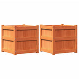 VidaXL jardinières 2 pcs cm bois de pin massif, marron lavé