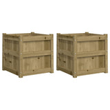 Jardinières Vidaxl 2 cm bois imprégné