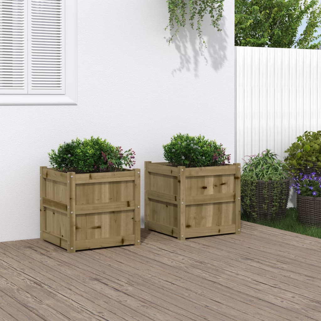 Jardinières Vidaxl 2 cm bois imprégné