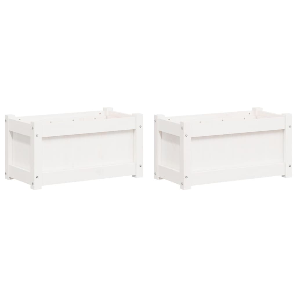 Vidaxx jardinières 2 pcs cm bois de pin massif blanc