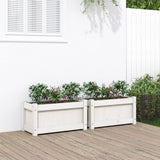 Vidaxx jardinières 2 pcs cm bois de pin massif blanc