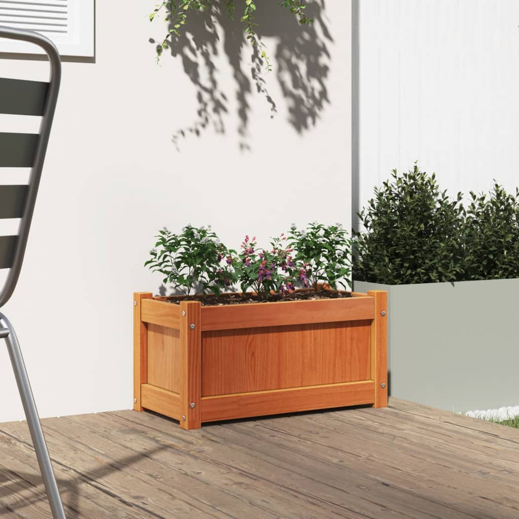 Vidaxx jardinière 60x31x31 cm bois de pin massif, marron lavé