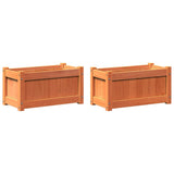 VidaXL jardinières 2 pcs cm bois de pin massif, marron lavé