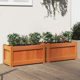 VidaXL jardinières 2 pcs cm bois de pin massif, marron lavé