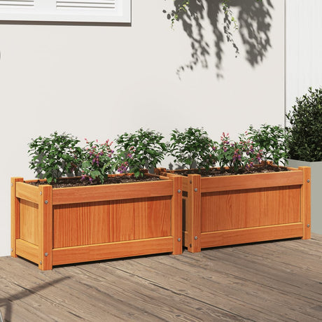 VidaXL jardinières 2 pcs cm bois de pin massif, marron lavé