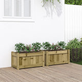 Jardinières Vidaxl 2 cm bois imprégné