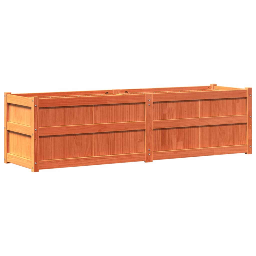 Vidaxx jardinière 180x50x50 cm bois de pin massif, marron lavé
