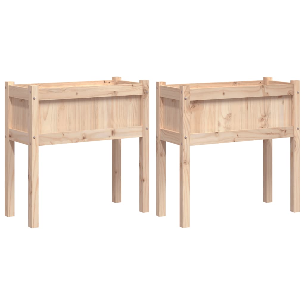VidaXL jardinières avec pieds 2 pcs bois de pin massif