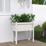 Vidaxx jardinière avec pieds 70x31x70 cm bois de pin massif blanc