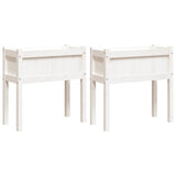 Vidaxxl jardinières avec pieds 2 pcs bois de pin massif blanc