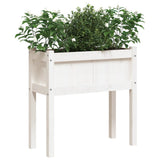 Vidaxxl jardinières avec pieds 2 pcs bois de pin massif blanc