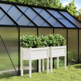 Vidaxxl jardinières avec pieds 2 pcs bois de pin massif blanc