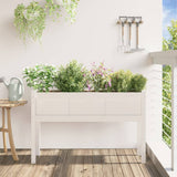 Vidaxx jardinière avec pieds 110x31x70 cm bois de pin massif blanc