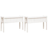 Vidaxxl jardinières avec pieds 2 pcs bois de pin massif blanc