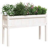 Vidaxxl jardinières avec pieds 2 pcs bois de pin massif blanc