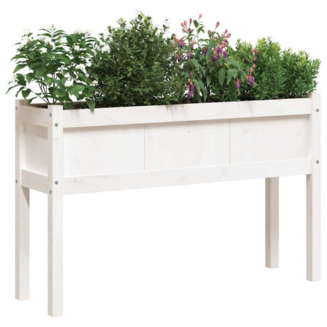 Vidaxxl jardinières avec pieds 2 pcs bois de pin massif blanc