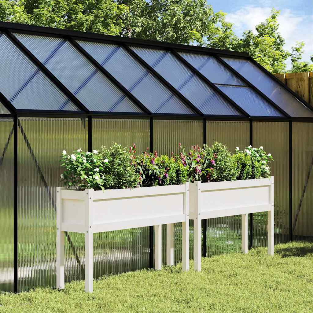 Vidaxxl jardinières avec pieds 2 pcs bois de pin massif blanc
