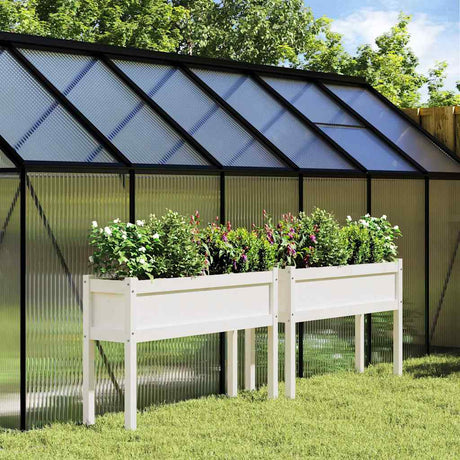 Vidaxxl jardinières avec pieds 2 pcs bois de pin massif blanc