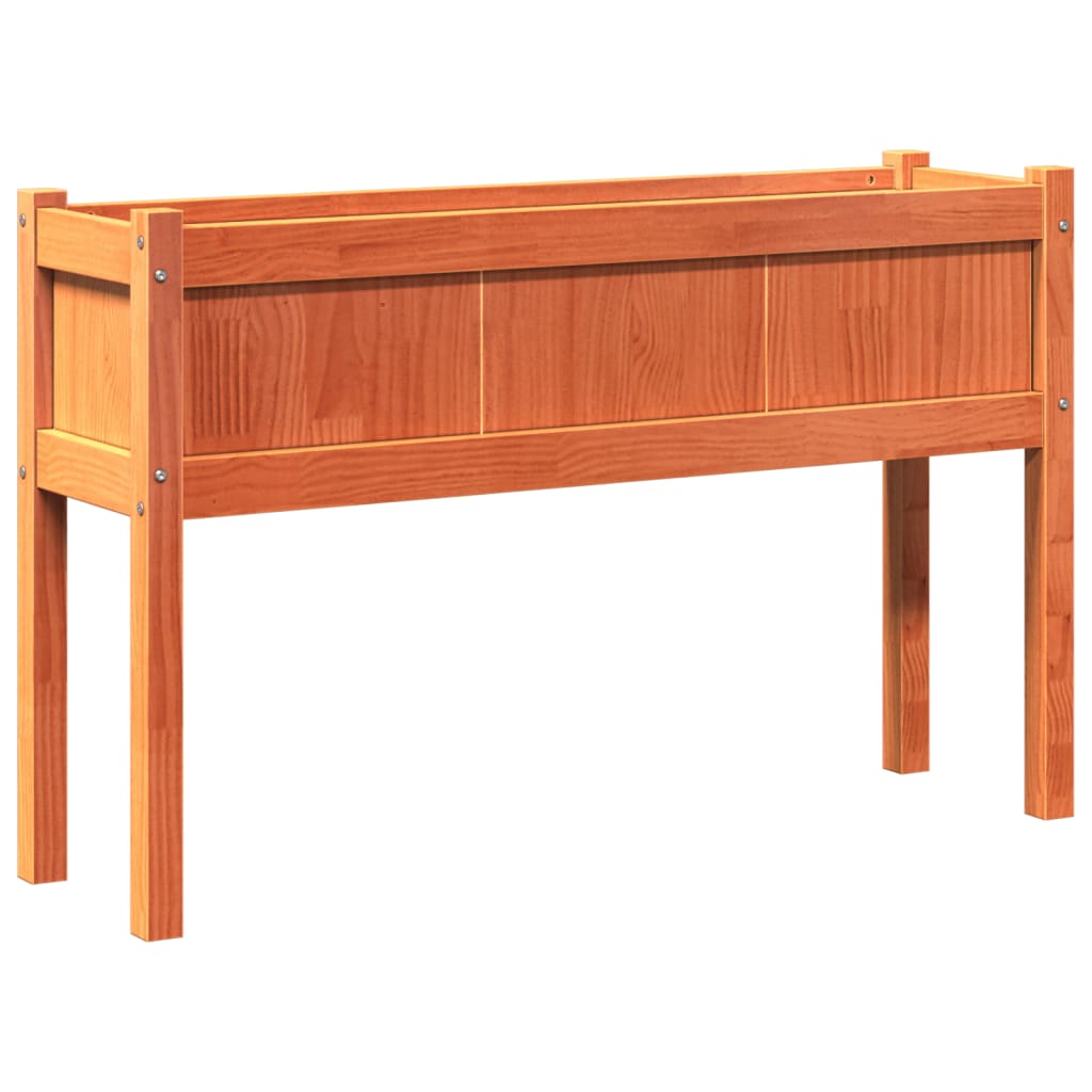 Vidaxx jardinière avec pieds 110x31x70 cm bois de pin, marron lavé