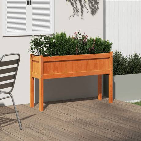 Vidaxx jardinière avec pieds 110x31x70 cm bois de pin, marron lavé