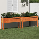 VidaXL jardinières avec pieds 2 cm en bois de pin massif, marron lavé