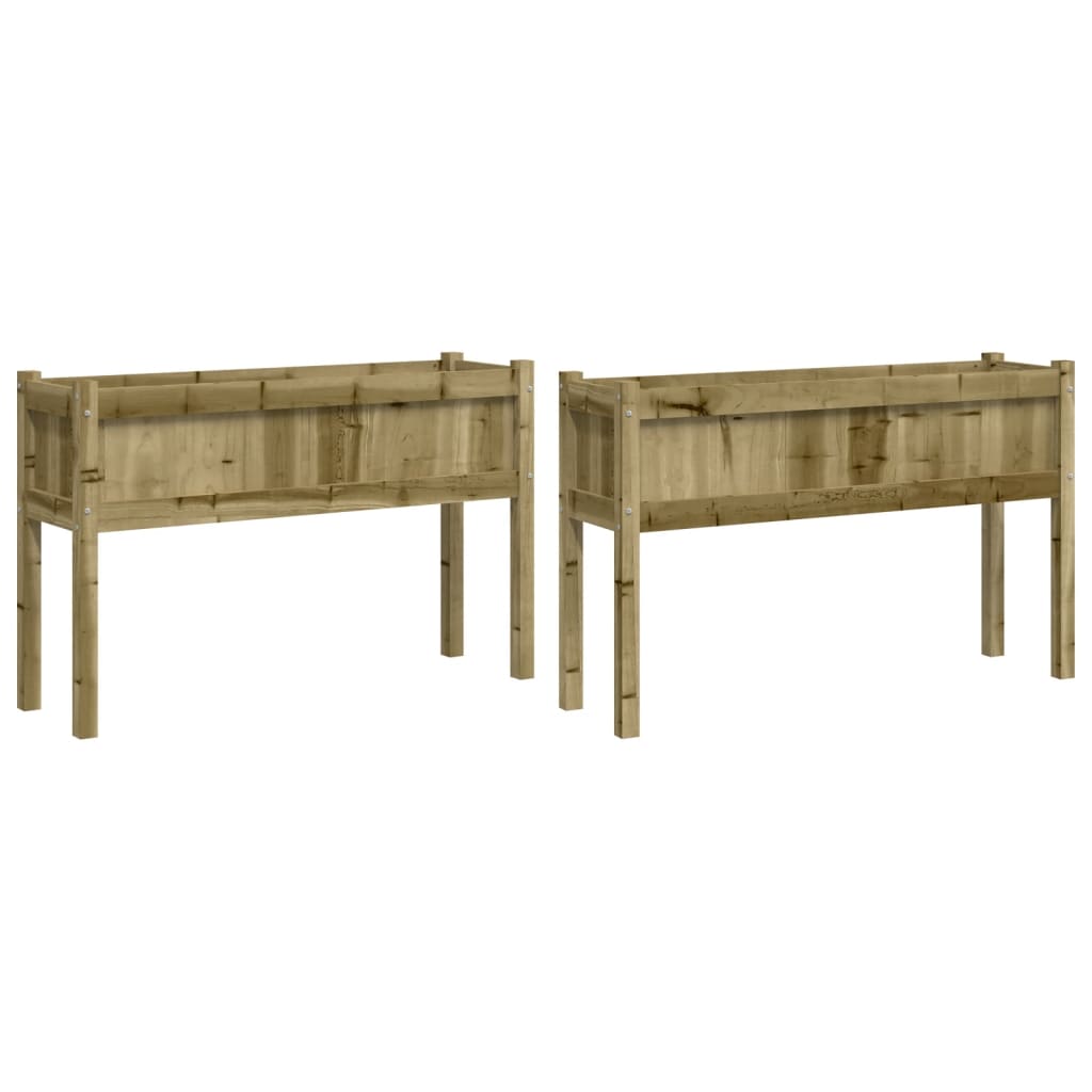 Jardinières Vidaxl avec pieds en bois imprégné 2 cm