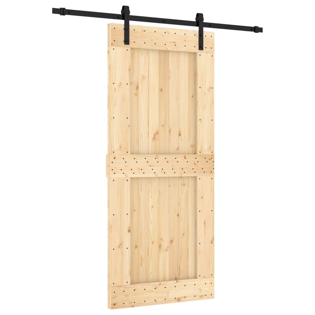 VidaXL Schuifdeur met beslag 90x210 cm massief grenenhout