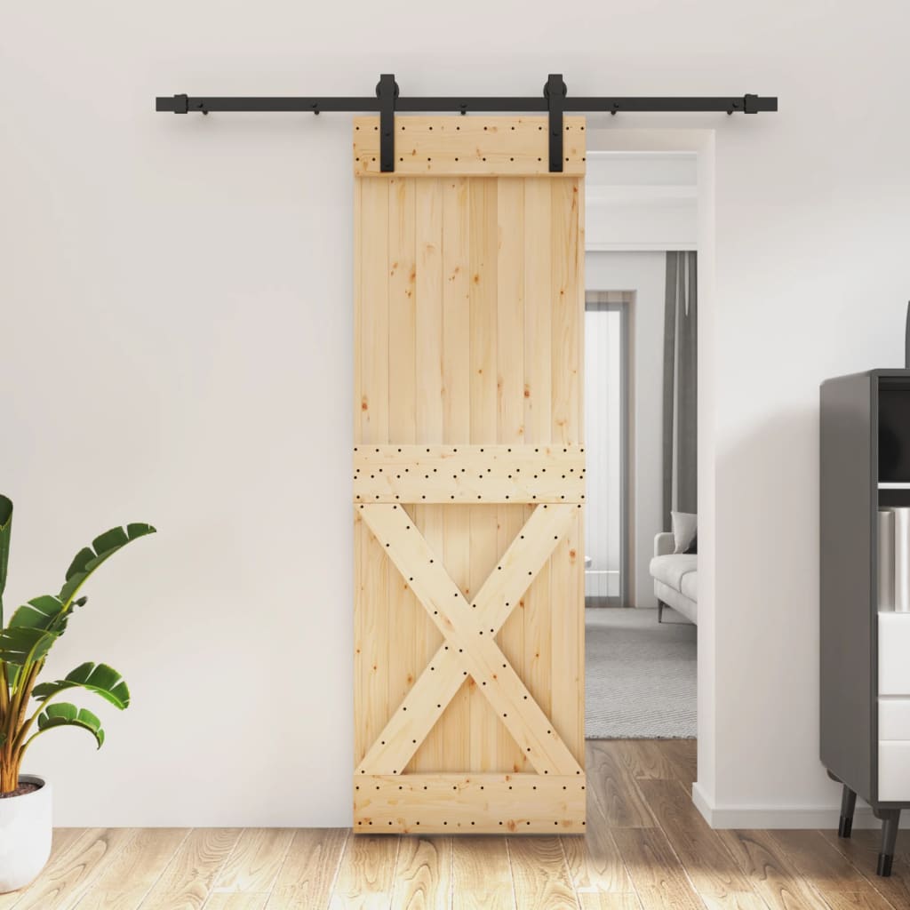 Puerta corredera de Vidaxl con masa de 70x210 cm de pino sólido