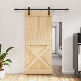 Puerta corredera de Vidaxl con masa de 90x210 cm de pino sólido