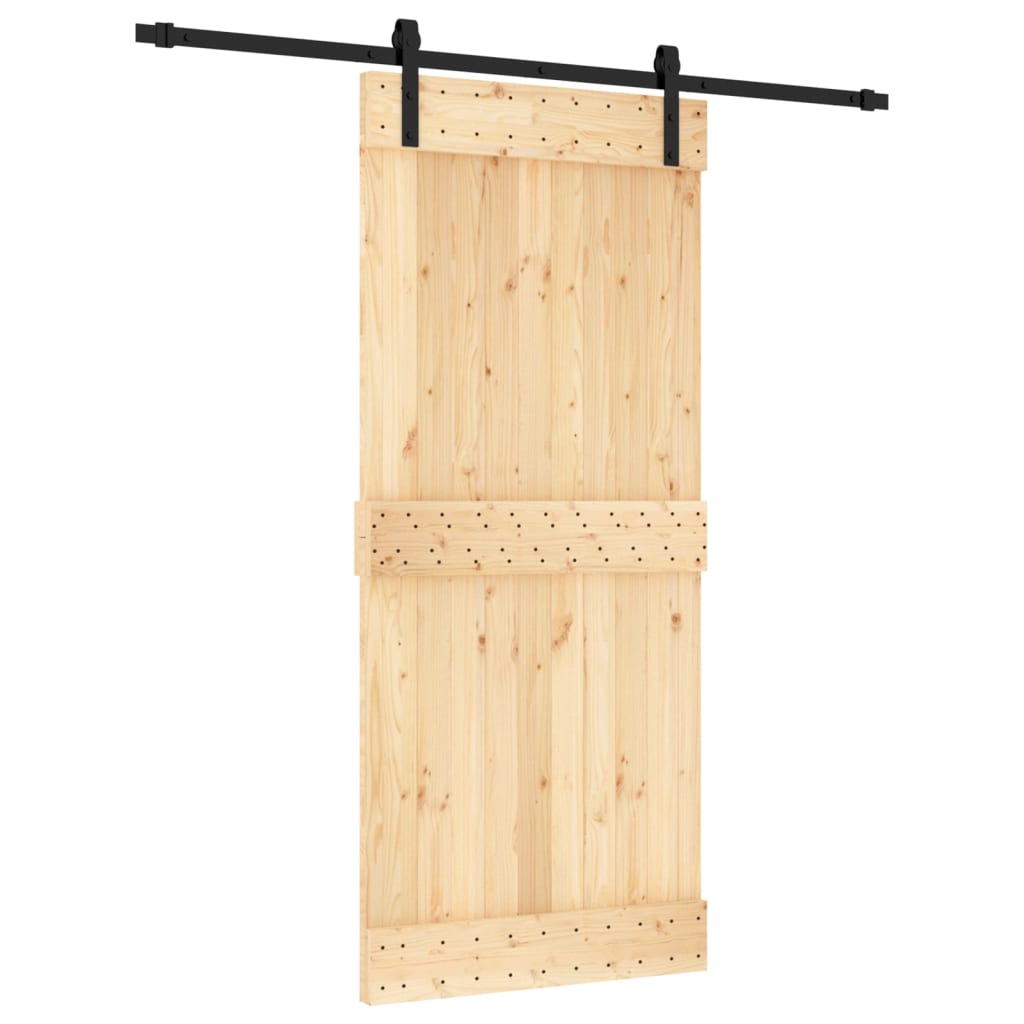 VidaXL Schuifdeur met beslag 90x210 cm massief grenenhout