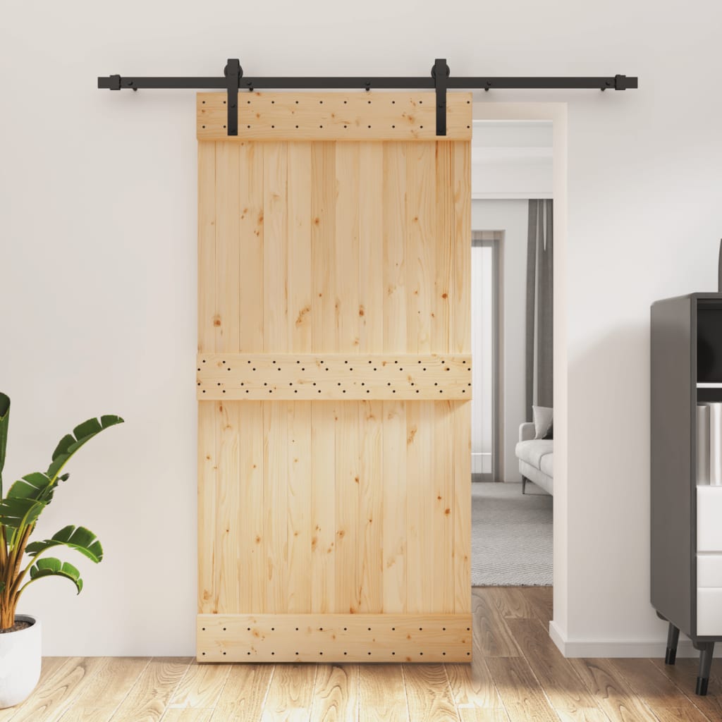 Puerta corredera de Vidaxl con masa 100x210 cm de pino sólido