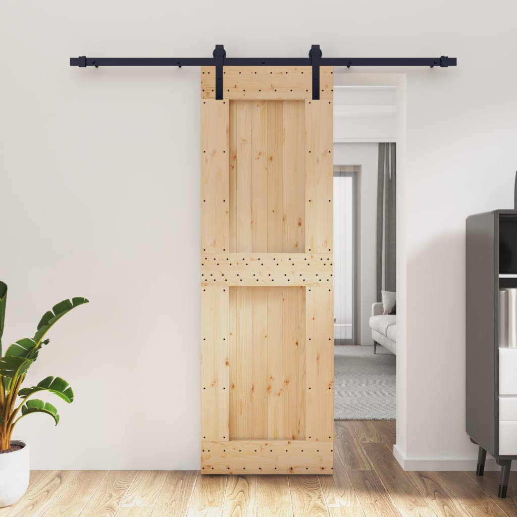 Puerta corredera de Vidaxl con masa de 70x210 cm de pino sólido