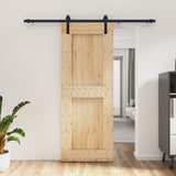 Puerta corredera de Vidaxl con masa 80x210 cm de pino sólido